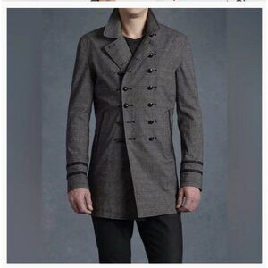 John Varvatos Gray Double-Breasted Coat